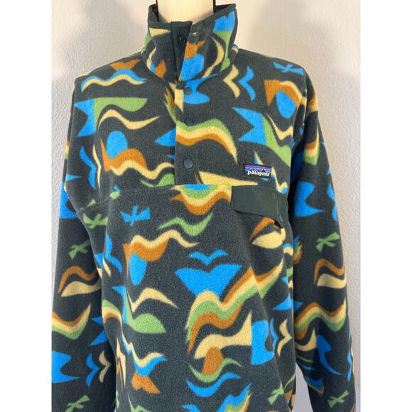 Patagonia Synchilla Arctic Collage Northern Green Fleece Pullover M - Picture 4 of 15